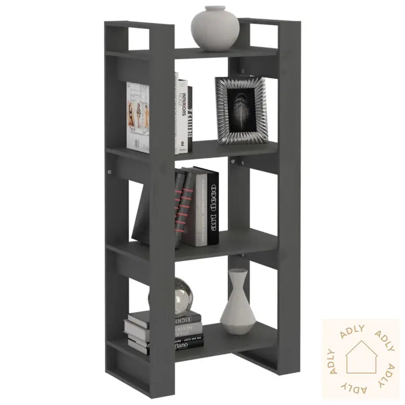 Bokhylle/Romdeler Grå 60X35X125 Cm Heltre