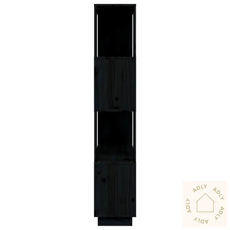 Bokhylle/Romdeler Svart 80X25X132 Cm Heltre Furu