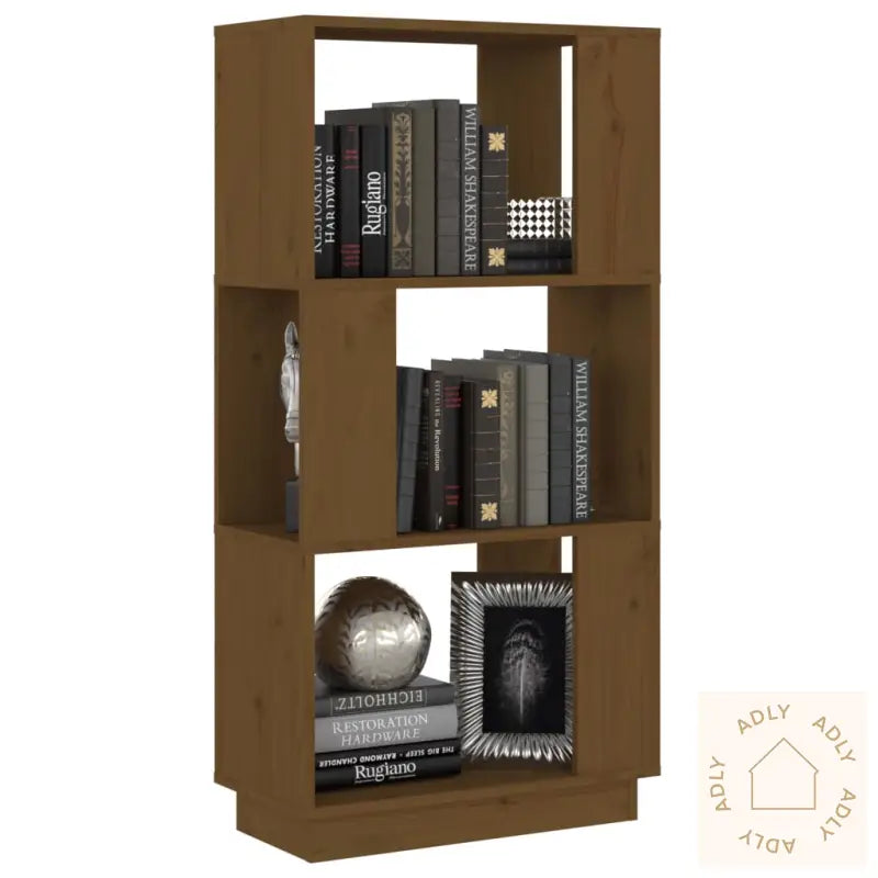 Bokhylle/Romdeler Honningbrun 51X25X101 Cm Heltre Furu