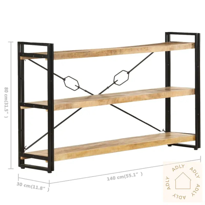 Bokhylle 3 Etasjer 140X30X80 Cm Heltre Mango