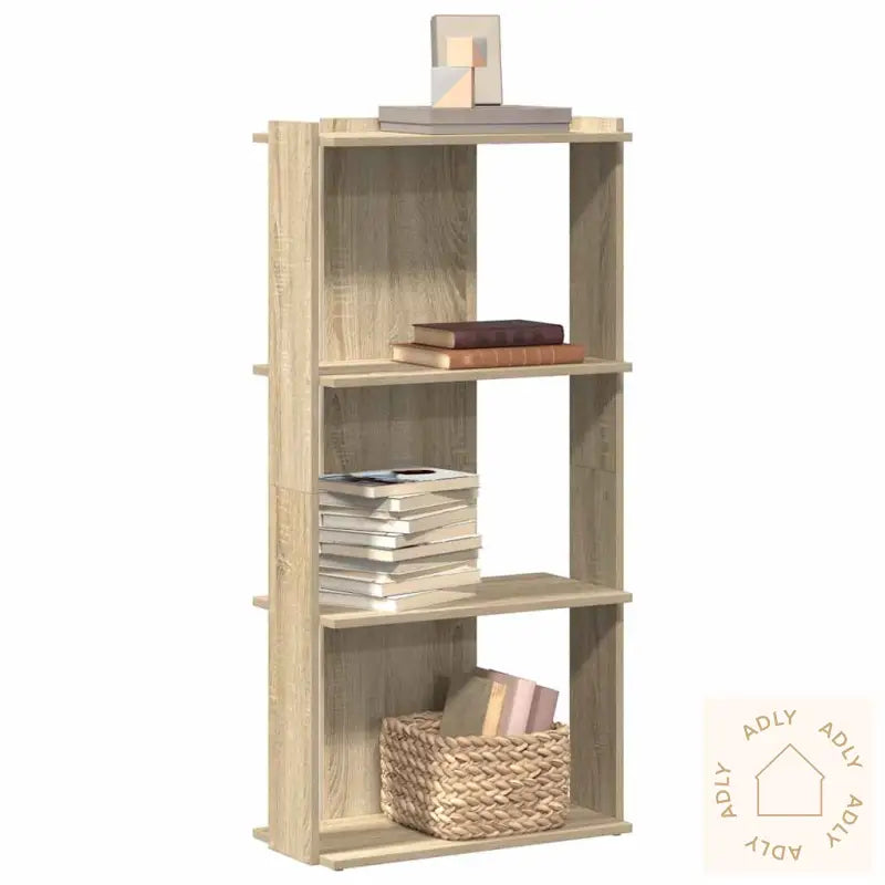 Bokhylle 3 Etasjer Sonoma Eik 60X30X120 Cm Konstruert Tre