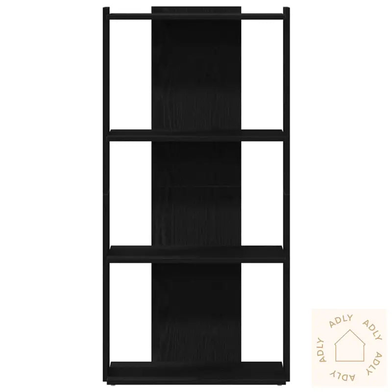 Bokhylle 3 Etasjer Svart 60X30X120 Cm Konstruert Tre