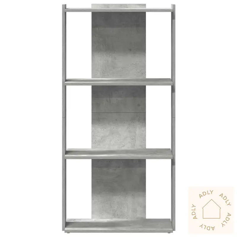 Bokhylle 3 Etasjer Betonggrå 60X30X120 Cm Konstruert Tre