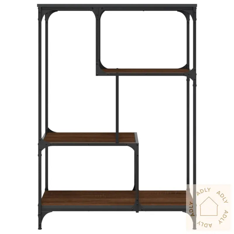 Bokhylle Brun Eik 81X36X115 Cm Konstruert Tre Og Jern