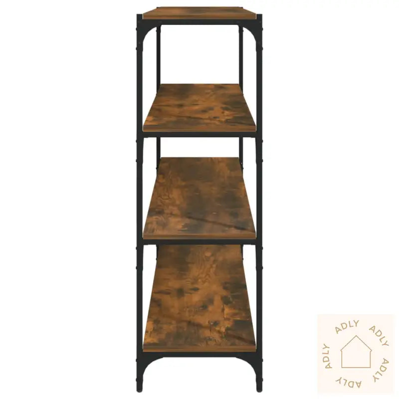 Bokhylle Røkt Eik 100X33X100 Cm Konstruert Tre Og Stål