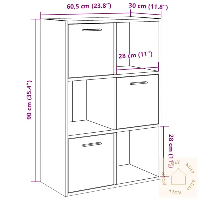 Bokhylle Artisan Eik 60,5X30X90 Cm Konstruert Tre