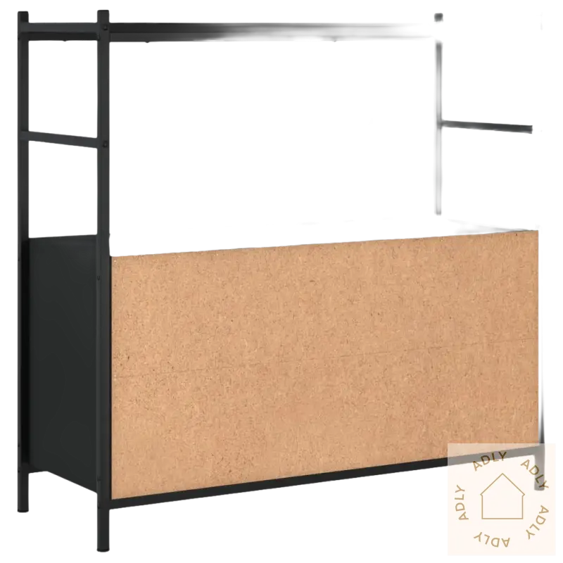 Black og brun bokhylle i industriell stil med justerbare føtter til dine møbler