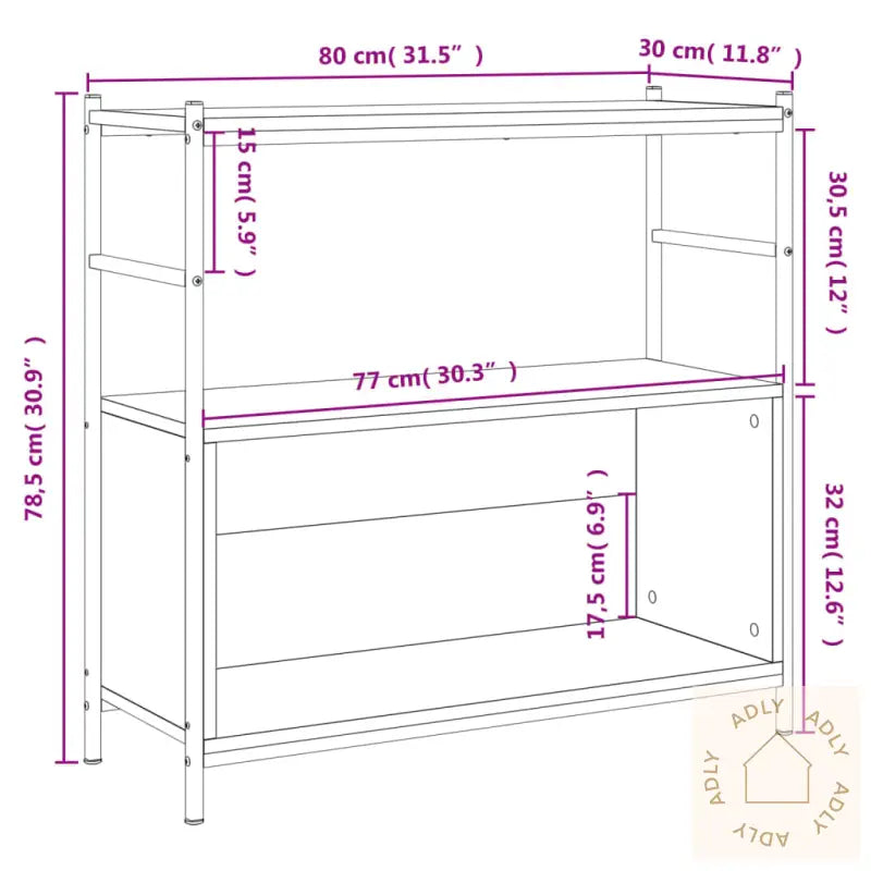Skrivebord Grå Sonoma 80X30X78,5 Cm Konstruert Tre Og Jern