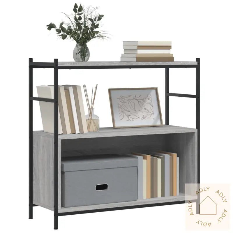 Skrivebord Grå Sonoma 80X30X78,5 Cm Konstruert Tre Og Jern
