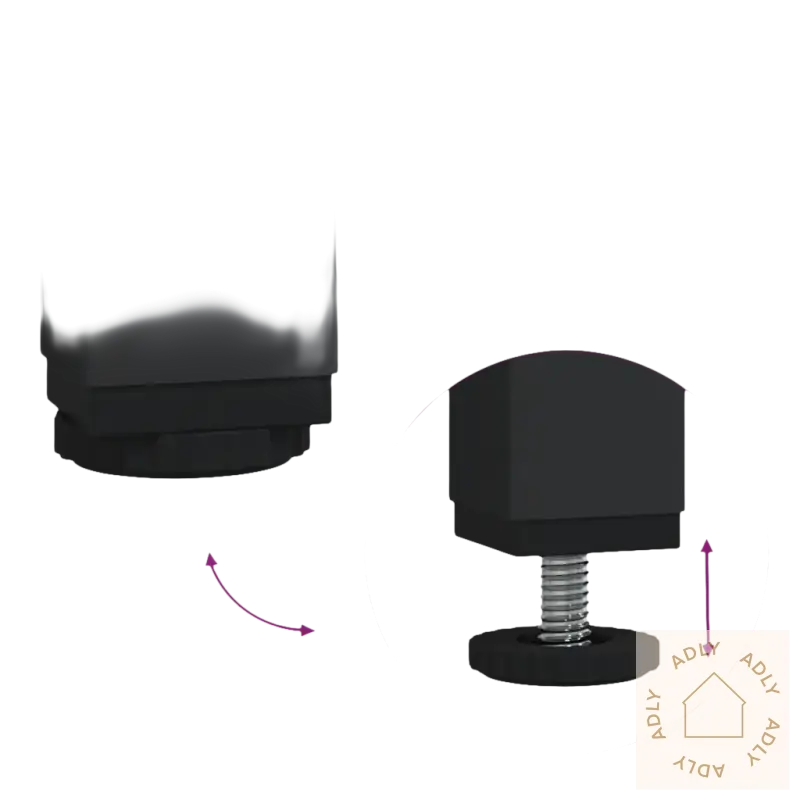 Justerbar møblerfot for dine møbler i industriell stil, slitesterkt konstruert