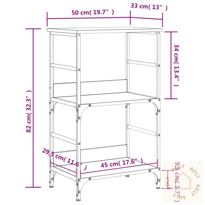 Bokhylle Svart 50X33X82 Cm Konstruert Tre