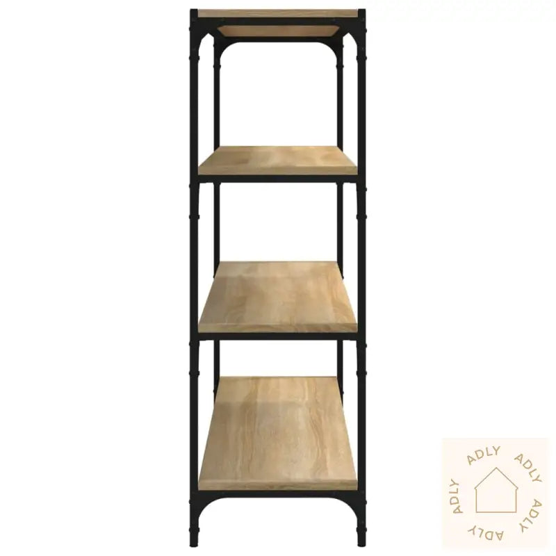 Bokhylle Sonoma Eik 100X33X100 Cm Konstruert Tre Og Stål