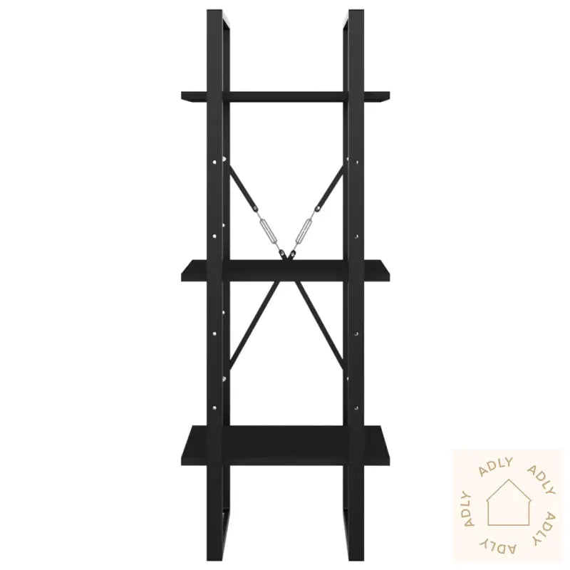 Bokhylle 3 Nivåer Svart 40X30X105 Cm Konstruert Tre