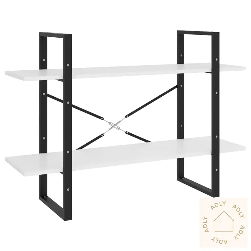 Bokhylle 2 Nivåer Hvit 100X30X70 Cm Konstruert Tre