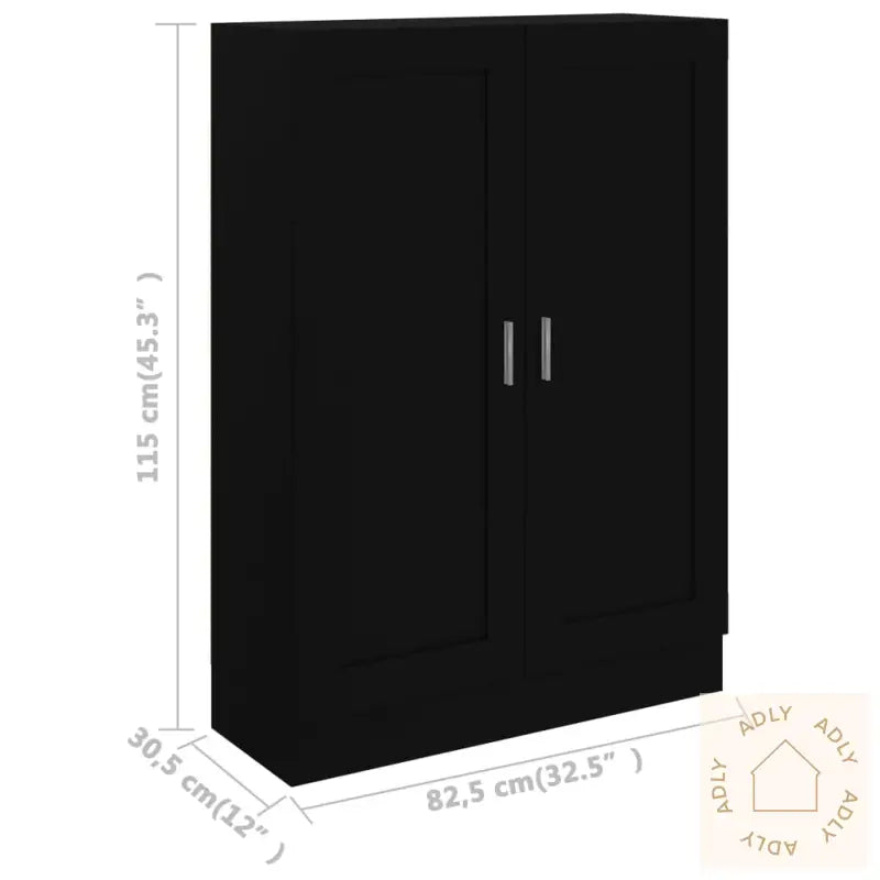 Bokhylle Svart 82,5X30,5X115 Cm Konstruert Tre