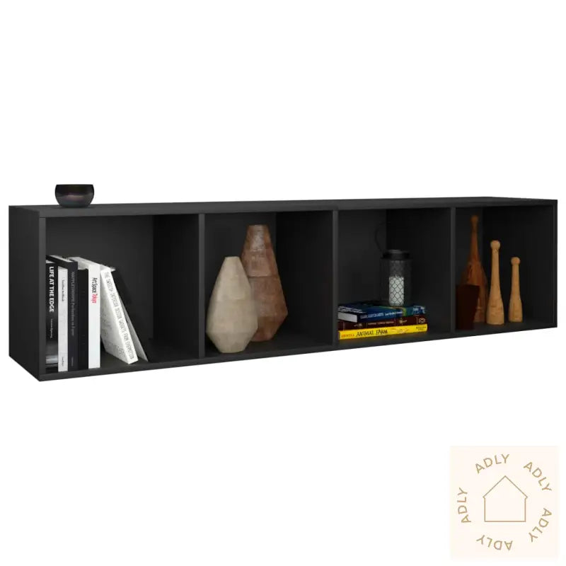 Bokhylle/Tv-Benk Svart 36X30X143 Cm Konstruert Tre