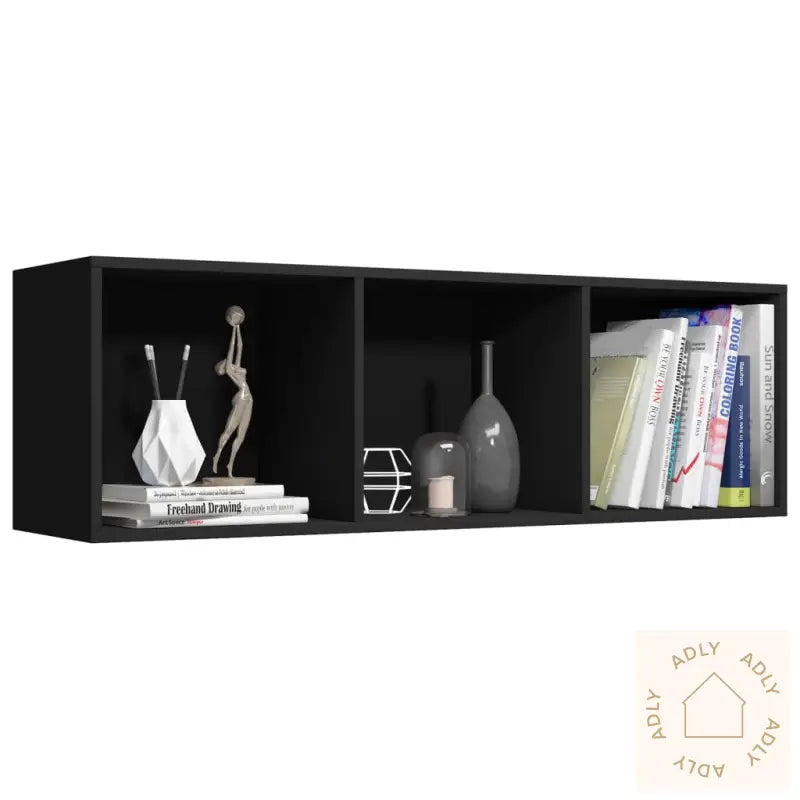 Bokhylle/Tv-Benk Svart 36X30X114 Cm Konstruert Tre