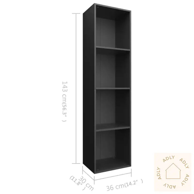 Bokhylle/Tv-Benk Svart 36X30X143 Cm Konstruert Tre