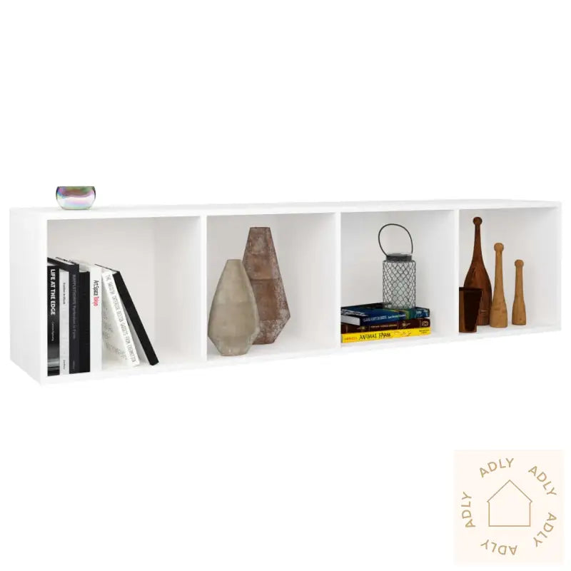 Bokhylle/Tv-Benk Hvit 36X30X143 Cm Konstruert Tre