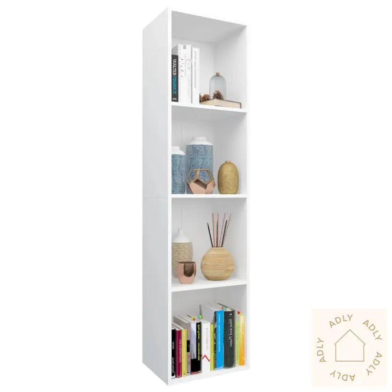Bokhylle/Tv-Benk Hvit 36X30X143 Cm Konstruert Tre