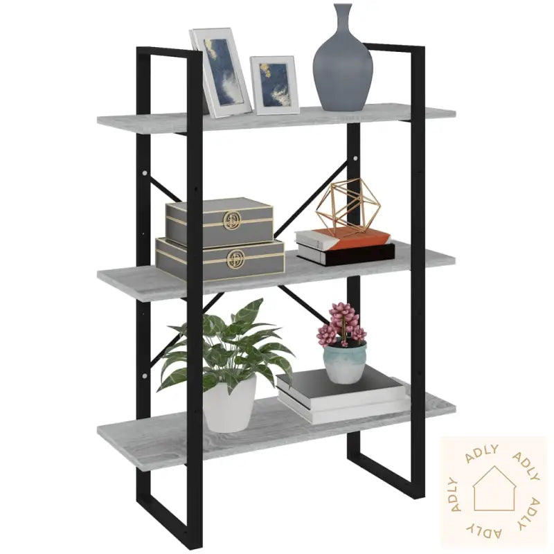 Bokhylle Grå Sonoma 80X30X105 Cm Konstruert Tre