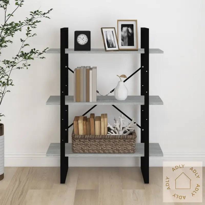 Bokhylle Grå Sonoma 80X30X105 Cm Konstruert Tre