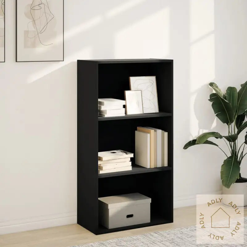 Bokhylle Svart 60X30X114 Cm Konstruert Tre