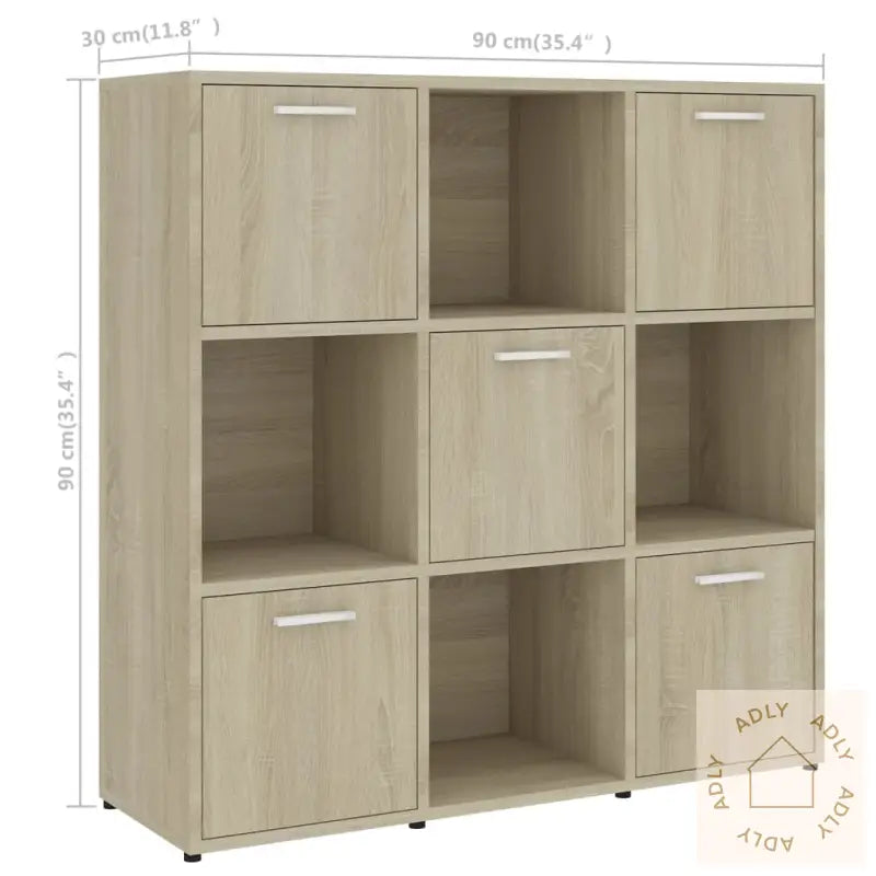 Bokhylle Sonoma Eik 90X30X90 Cm Konstruert Tre
