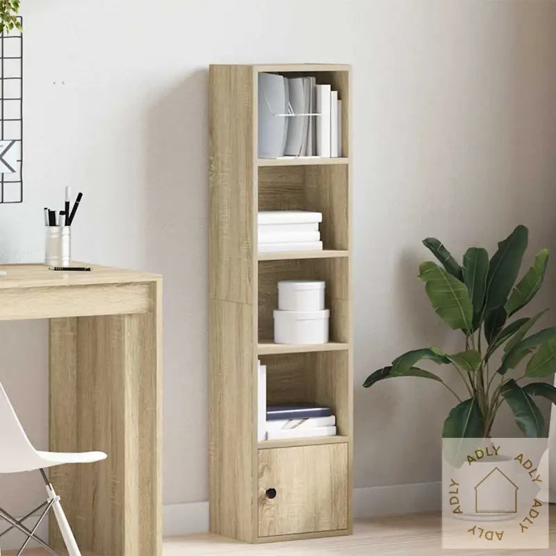 Bokhylle Sonoma Eik 31X24X127 Cm Konstruert Tre