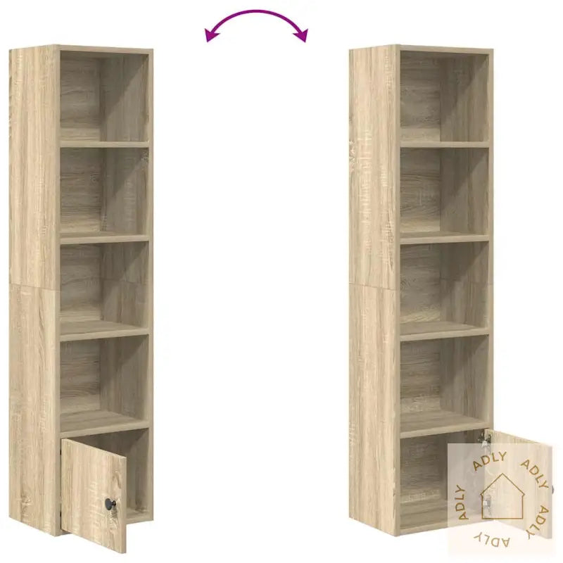 Bokhylle Sonoma Eik 31X24X127 Cm Konstruert Tre
