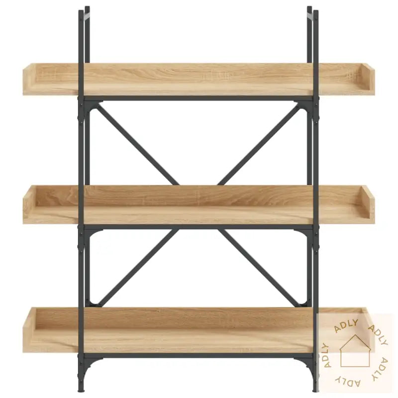 Bokhylle 3 Etasjer Sonoma Eik 100X33X108,5 Cm Konstruert Tre
