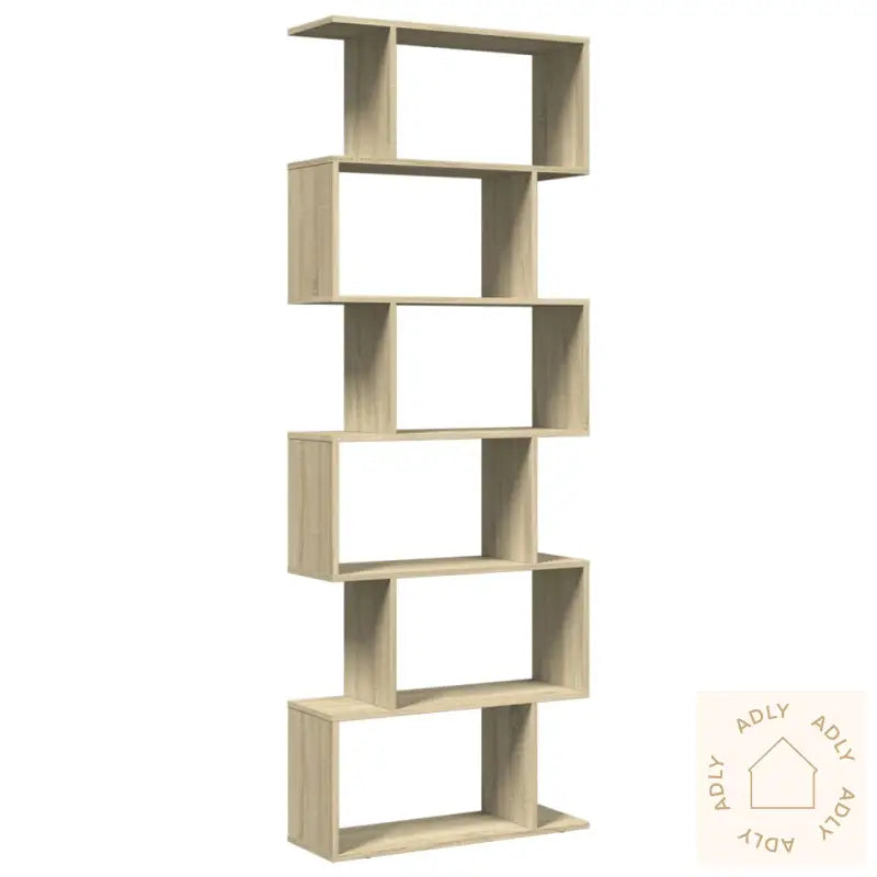 Romdeler Bokhylle 6 Lag Sonoma Eik 70X24X193 Cm Konstruert Tre