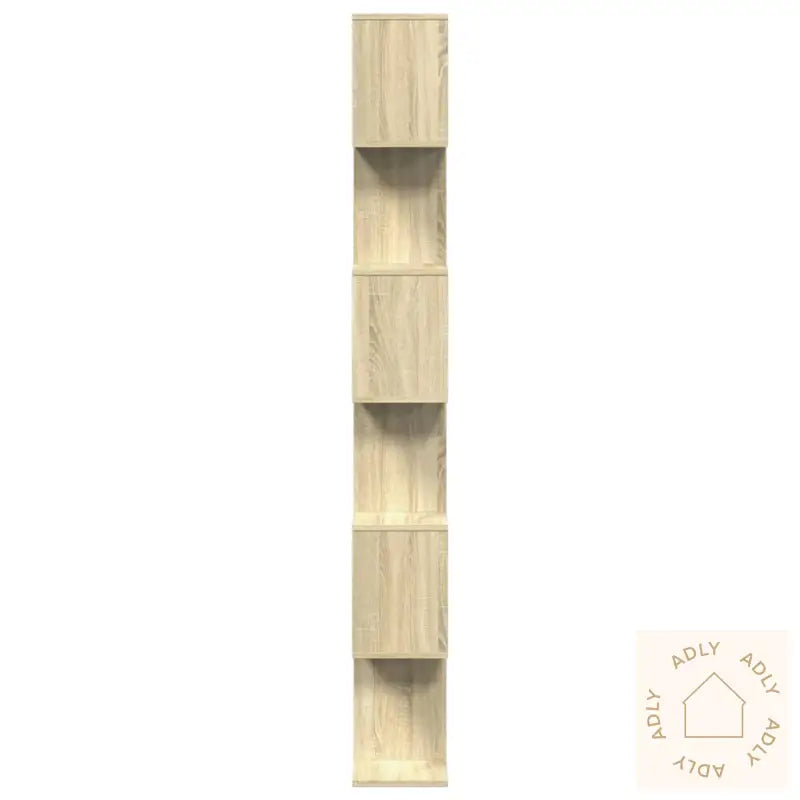 Romdeler Bokhylle 6 Lag Sonoma Eik 70X24X193 Cm Konstruert Tre