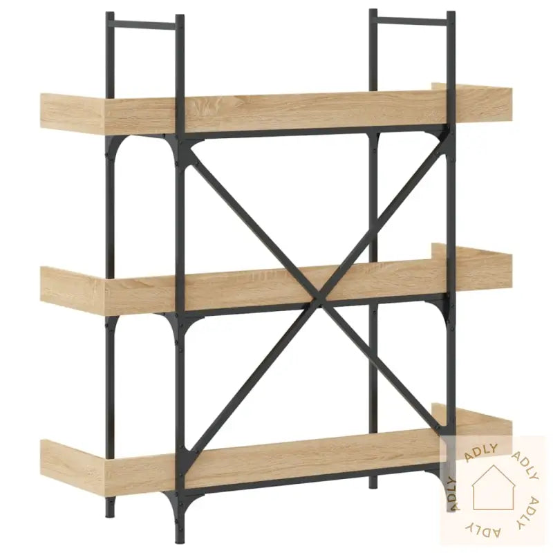 Bokhylle 3 Etasjer Sonoma Eik 100X33X108,5 Cm Konstruert Tre