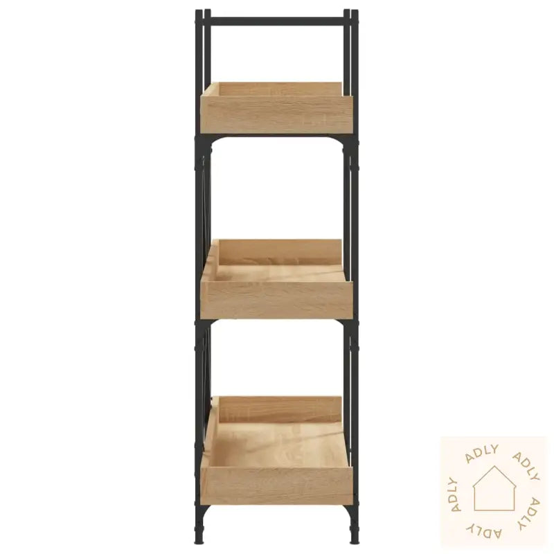Bokhylle 3 Etasjer Sonoma Eik 100X33X108,5 Cm Konstruert Tre