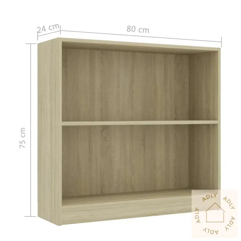 Bokhylle Sonoma Eik 80X24X75 Cm Konstruert Tre