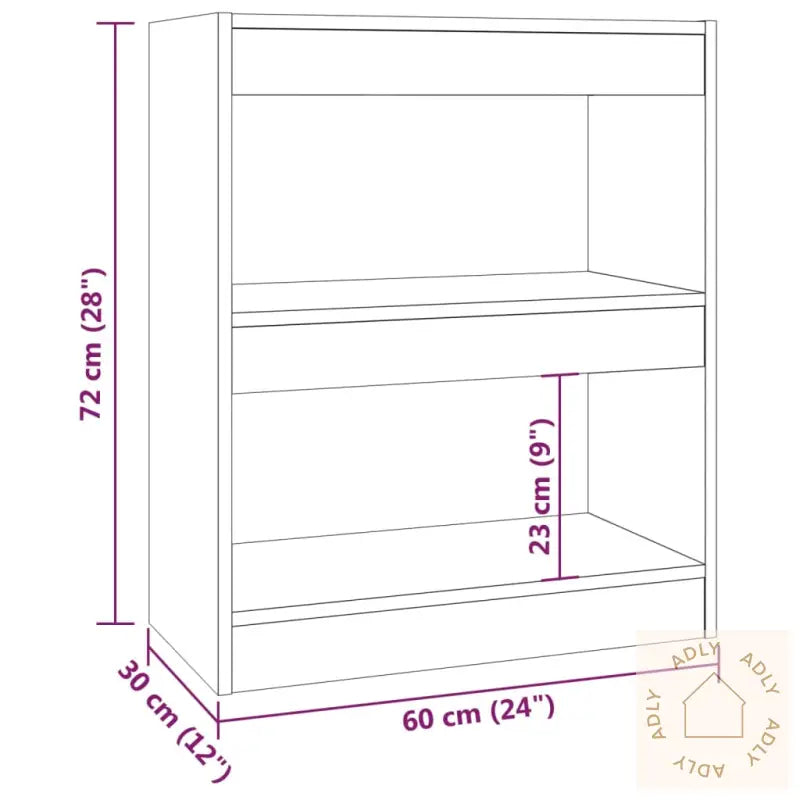 Bokhylle/Romdeler Sonoma Eik 60X30X72 Cm