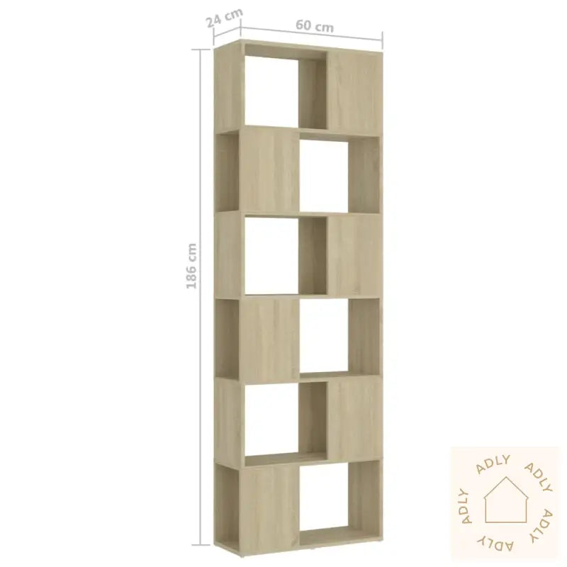 Bokhylle/Romdeler Sonoma Eik 60X24X186 Cm Konstruert Tre