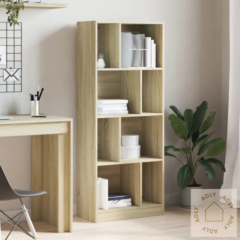 Bokhylle Sonoma Eik 57X28,5X141 Cm Konstruert Tre