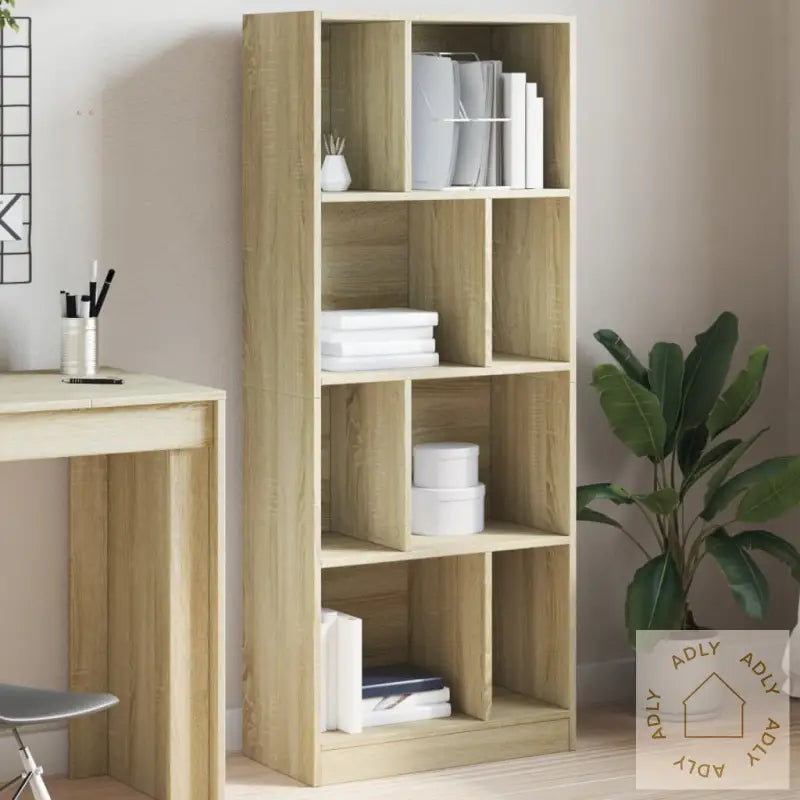 Bokhylle Sonoma Eik 57X28,5X141 Cm Konstruert Tre