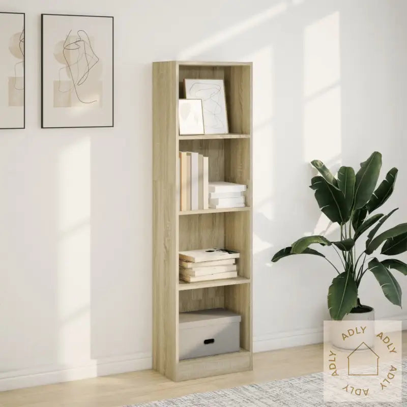 Bokhylle Sonoma Eik 40X24X143 Cm Konstruert Tre