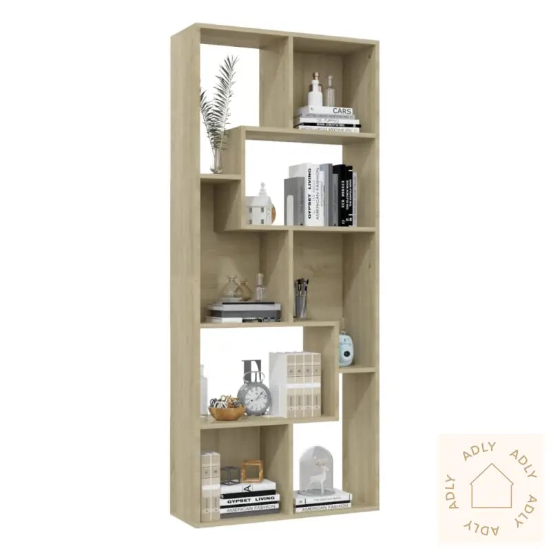 Bokhylle Sonoma Eik 67X24X161 Cm Konstruert Tre