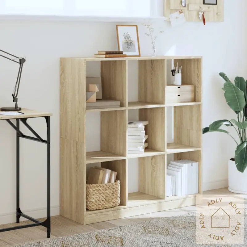Bokhylle Sonoma Eik 102X32X108 Cm Konstruert Tre