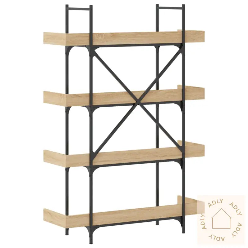 Bokhylle 4 Etasjer Sonoma Eik 100X33X145,5 Cm Konstruert Tre