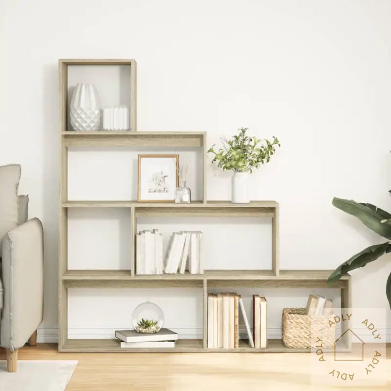 Bokhylle 4 Etasjer Sonoma Eik 143,5X29X143,5 Cm Konstruert Tre