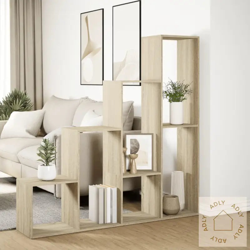 Bokhylle 4 Etasjer Sonoma Eik 143,5X29X143,5 Cm Konstruert Tre