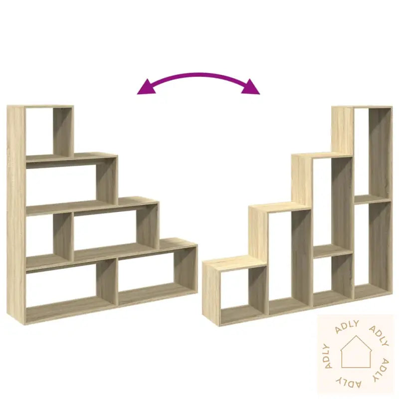 Bokhylle 4 Etasjer Sonoma Eik 143,5X29X143,5 Cm Konstruert Tre
