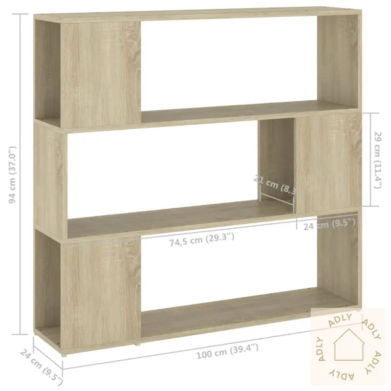 Bokhylle/Romdeler Sonoma Eik 100X24X94 Cm