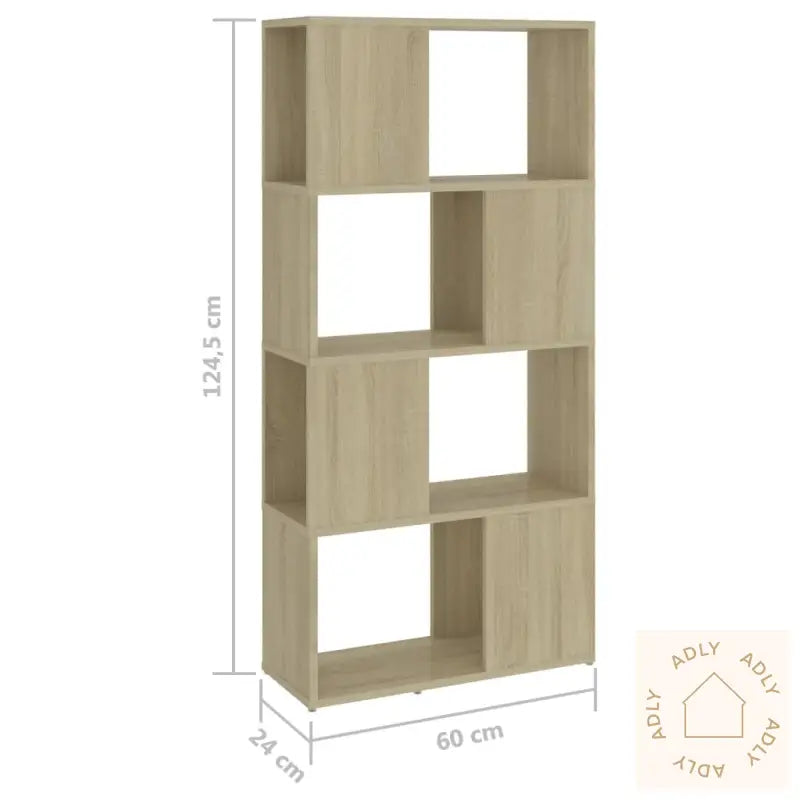 Bokhylle/Romdeler Sonoma Eik 60X24X124,5 Cm Konstruert Tre
