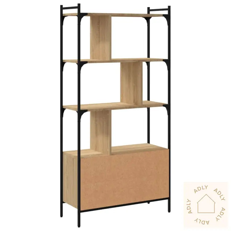 Bokhylle Med Dører Sonoma Eik 76,5X30X154,5 Cm Konstruert Tre